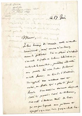 LITERATURE - SAINTE-BEUVE Charles Augustin (1804 - 1869) - Autograph letter signed