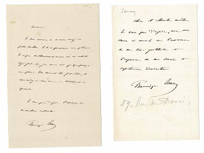 LITERATURE - SARCEY Francisque (1827 - 1899) - Autograph letter signed