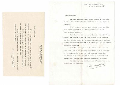 LITERATURE - SIEGFRIED André (1875 - 1959) - Typed letter signed ; Photograph signed