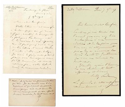 LITERATURE - SULLY-PRUDHOMME René, François, Armand (1836 - 1907) - Autograph letters signed