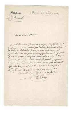 LITERATURE - THIERRY Edouard (1813 - 1894) - Autograph letter signed