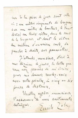 LITERATURE - ZOLA Emile (1840 - 1902) - Autograph letter signed