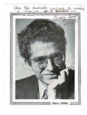 LITERATURE - COWL Darry (1925 - 2006) - Signed printed photograph