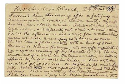 LITERATURE - JAMES William (1842 - 1910) - Autograph card signed