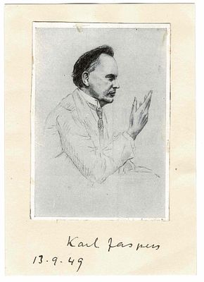 LITERATURE - JASPERS Karl (1883 - 1969) - Signed printed photograph