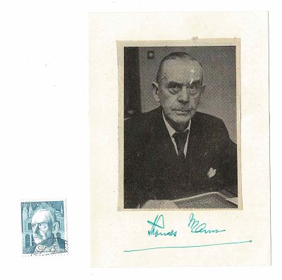 LITERATURE - MANN Thomas (1875 - 1955) - Signed printed photograph