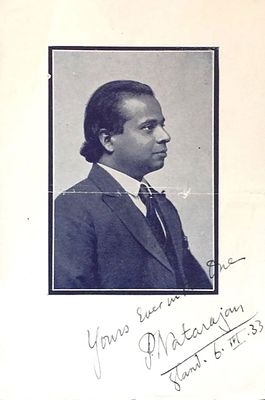 LITERATURE - NATARAJAN Padmanabhan - Photograph dedicated