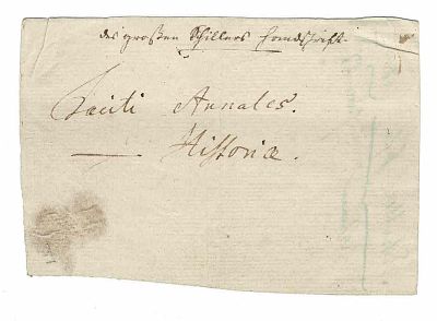 LITERATURE - SCHILLER Johann Christoph Friederich von (1759 - 1805) - Autograph note