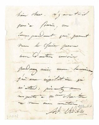 MUSIC - ADAM Adolphe Charles (1803 - 1856) - Autograph letter signed