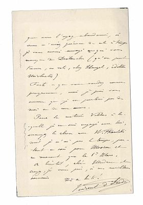 MUSIC - D'INDY Vincent Paul (1851 - 1931) - Autograph letter signed