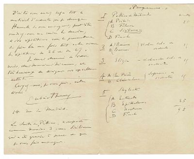 MUSIC - FAURE Gabriel Urbain (1845 - 1924) - Autograph letter signed