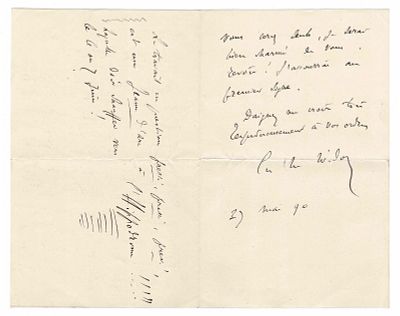 MUSIC - WIDOR Charles-Marie (1844 - 1937) - Autograph letter signed