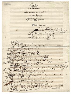 MUSIC - FLOTOW Friederich von (1812 - 1883) - Autograph music score