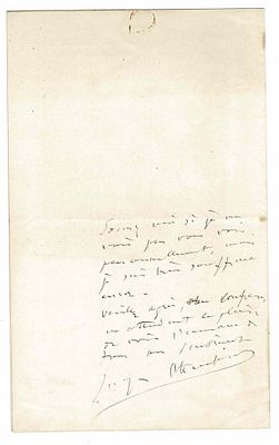 MUSIC - OFFENBACH Jacques (1819 - 1880) - Autograph letter signed