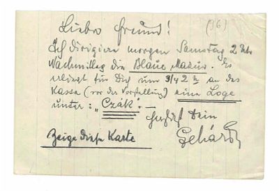 MUSIC - LEHAR Franz (1870 - 1948) - Autograph letter signed