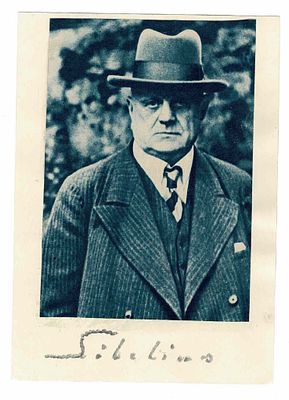 MUSIC - SIBELIUS Jean (1865 - 1957) - Signed printed photograph