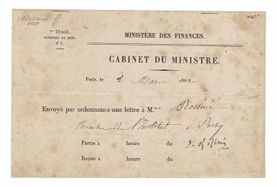 MUSIC - ROSSINI Gioacchino (1792 - 1868) - Manuscript signed