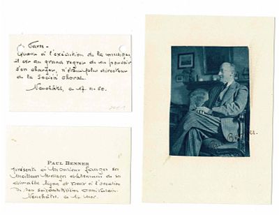 MUSIC - Swiss composers and instrumentalists - Lot of seventeen autograph letters and signed printed photographs