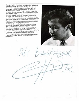 MUSIC - CZIFFRA junior Georges (1921 - 1994) - Program signed