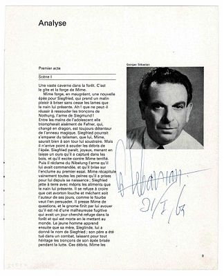 MUSIC - SEBASTIAN Georges (1903 - 1989) - Signed concert program