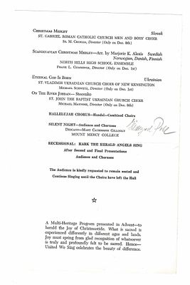 MUSIC - POHL Hildegard Hildegard (1959 - ) - Printed program signed