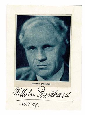 MUSIC - BACKHAUS Wilhelm (1884 - 1969) - Two photographs signed