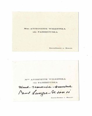 MUSIC - WILKONSKA Antonina (1858 - 1941) - Autograph letter signed