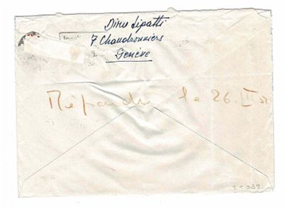 MUSIC - LIPATTI Dinu (1917 - 1950) - Autograph address