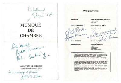 MUSIC - FISCHER Edgar (1942 - ) - Two printed concert program signed