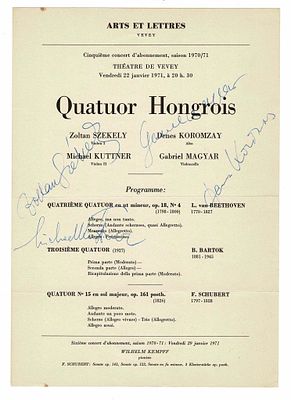 MUSIC - MAGYAR Gabriel (1914 - 2011) - Signature on a programme