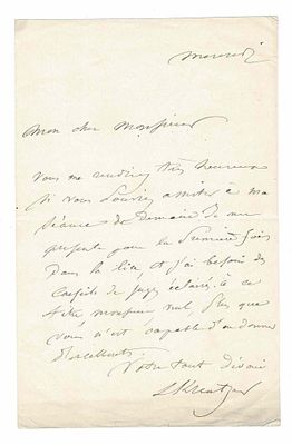 MUSIC - KREUTZER Rodolphe (1766 - 1831) - Autograph letter signed