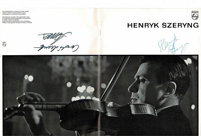 MUSIC - SZERYNG Henryk (1918 - 1988) - Printed concert program signed