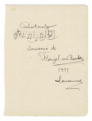 MUSIC - VON REUTER Florizel (1893 - 1985) - Autograph musical quotation signed