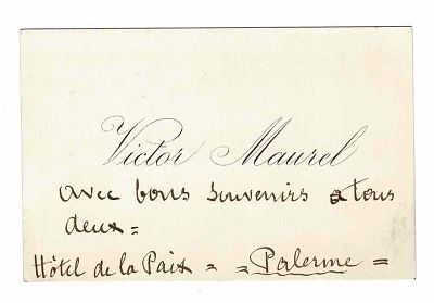 MUSIC - MAUREL Victor (1848 - 1923) - Visiting card with autograph lines