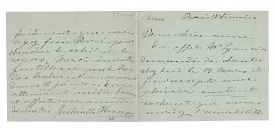 MUSIC - KRAUSS Marie Gabrielle (1842 - 1941) - Autograph letters signed