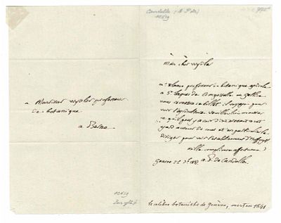 SCIENCE AND MEDICINE - CANDOLLE Augustin Pyrame de (1778 - 1841) - Autograph letter signed