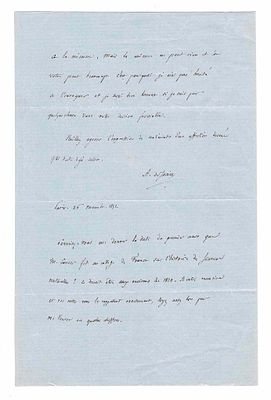 SCIENCE AND MEDICINE - JUSSIEU Adrien-Henri de (1797 - 1853) - Autograph letter signed
