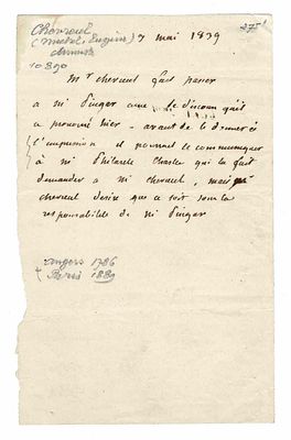 SCIENCE AND MEDICINE - CHEVREUL Eugène Michel (1786 - 1889) - Autograph letter signed
