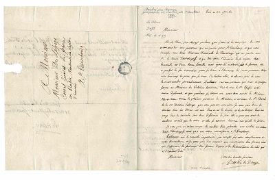 SCIENCE AND MEDICINE - BARBIE DU BOCAGE Jean Denis (1760 - 1825) - Autograph letter signed