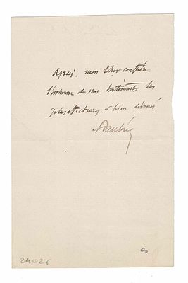 SCIENCE AND MEDICINE - DAUBREE Gabriel Auguste (1814 - 1896) - Autograph letter signed