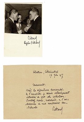 SCIENCE AND MEDICINE - PITTARD Eugène (1867 - 1962) - Autograph letter signed