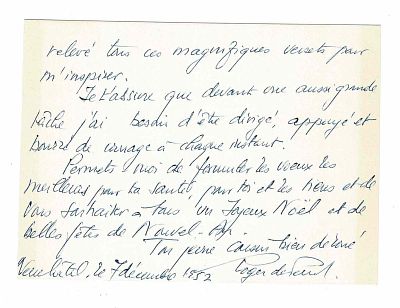 SCIENCE AND MEDICINE - PERROT Roger de (1826 - 1969) - Autograph letter signed