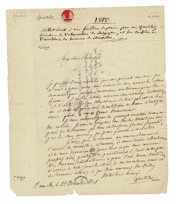 SCIENCE AND MEDICINE - QUETELET Lambert Adolphe (1796 - 1874) - Autograph letter signed