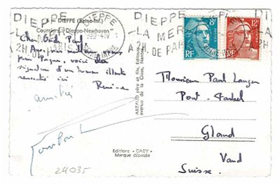 SCIENCE AND MEDICINE - BOMBARD Alain (1924 - 2005) - Postcard signed