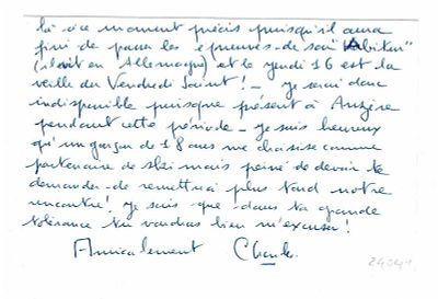 SCIENCE AND MEDICINE - DURAND Charles (1910 - 2001) - Autograph card signed