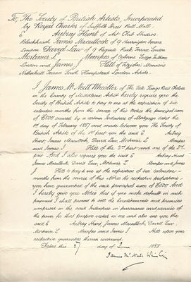 ART - WHISTLER James McNeill (1834 - 1903) - Document signed