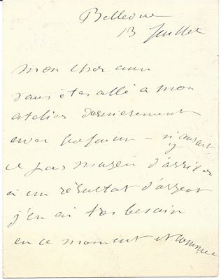 ART - MANET Édouard (1832 - 1883) - Autograph letter signed