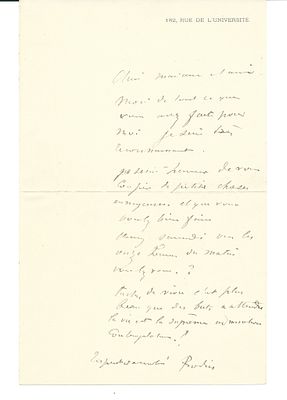 ART - RODIN Auguste (1840 - 1917) - Autograph letter signed