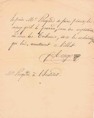SCIENCE AND MEDICINE - ARAGO François (1786 - 1853) - Autograph letter signed
