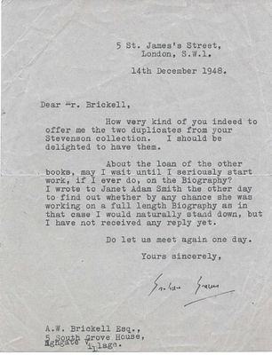 LITERATURE - GREENE Graham (1904 - 1991) - Typed letter signed